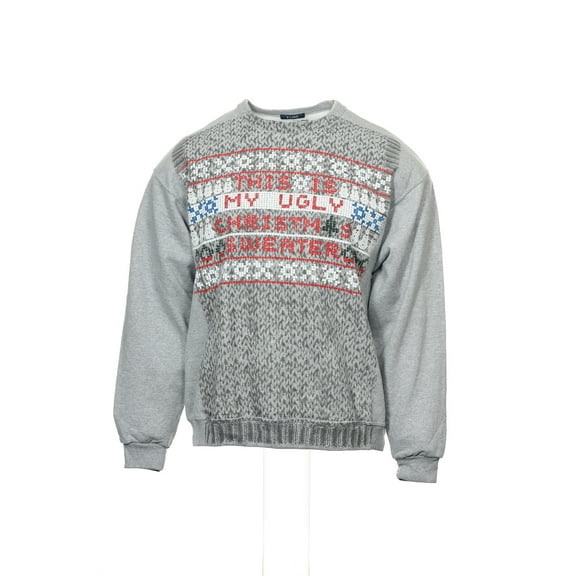 American Rag Gray Graphic Christmas Sweater , Size XLarge