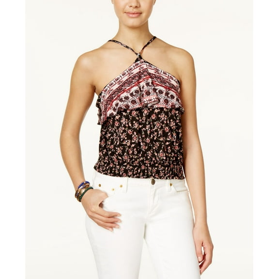 American Rag Halter Crop Top Black S