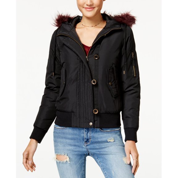 American Rag Junior Girls Faux Fur Trim Bomber Jacket