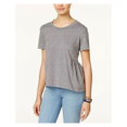 thumbnail image 1 of American Rag Women’s Peplum Tee Top , Grey , M, 1 of 1