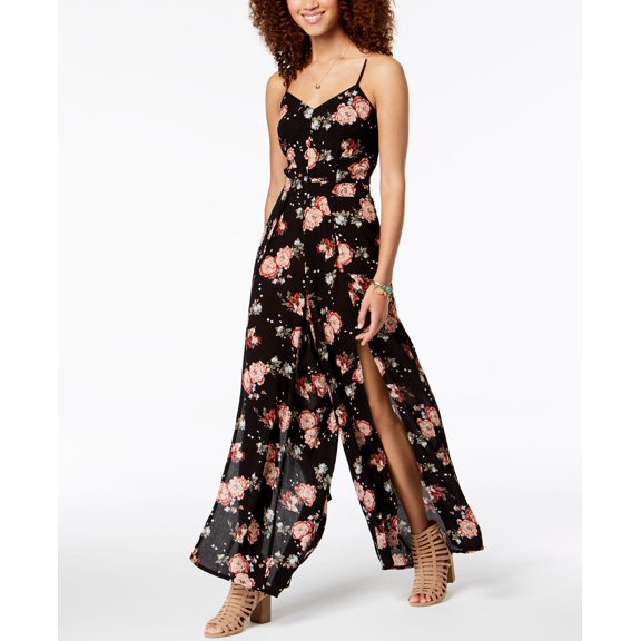 American Rag Juniors Adjustable Crisscross Jumpsuit Black Combo S