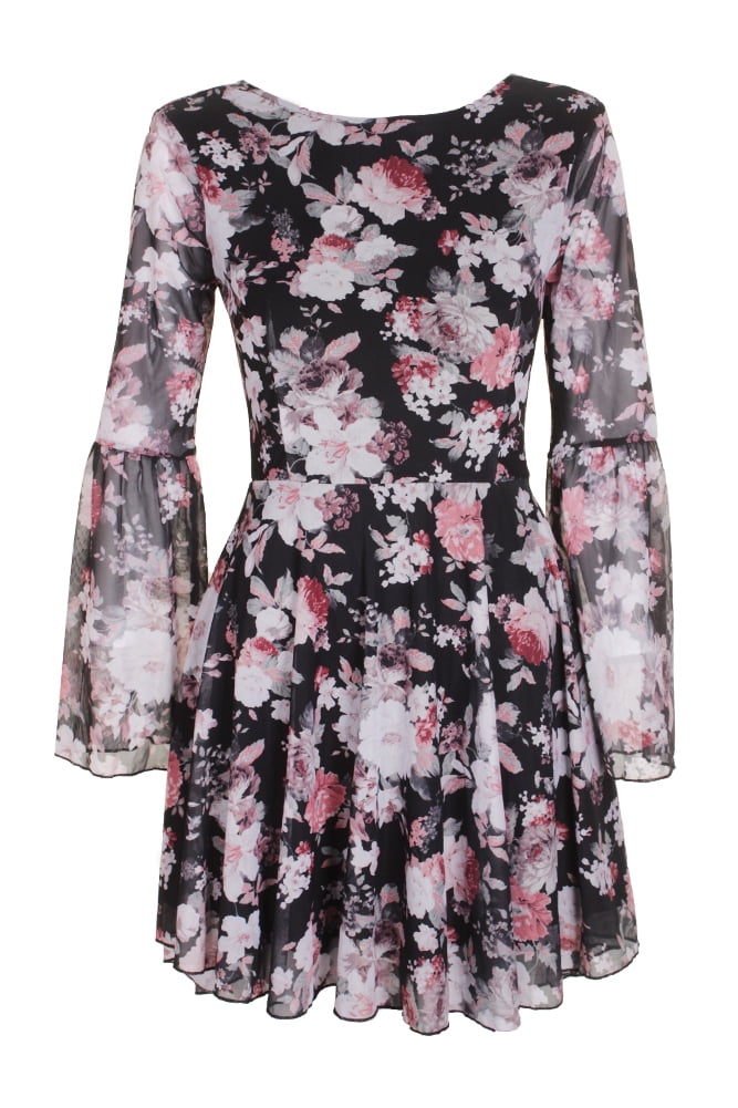 american rag black floral dress Sienna Maxi s/l