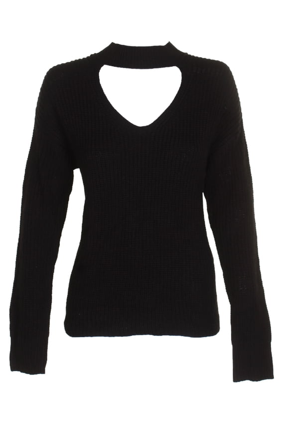 Juniors Choker Sweater Black M
