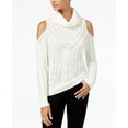 thumbnail image 1 of American Rag Juniors Cold Shoulder Turtleneck Sweater Cream 2XL, 1 of 1