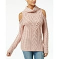 thumbnail image 1 of American Rag Juniors Cold Shoulder Turtleneck Sweater Pink 2XL, 1 of 1
