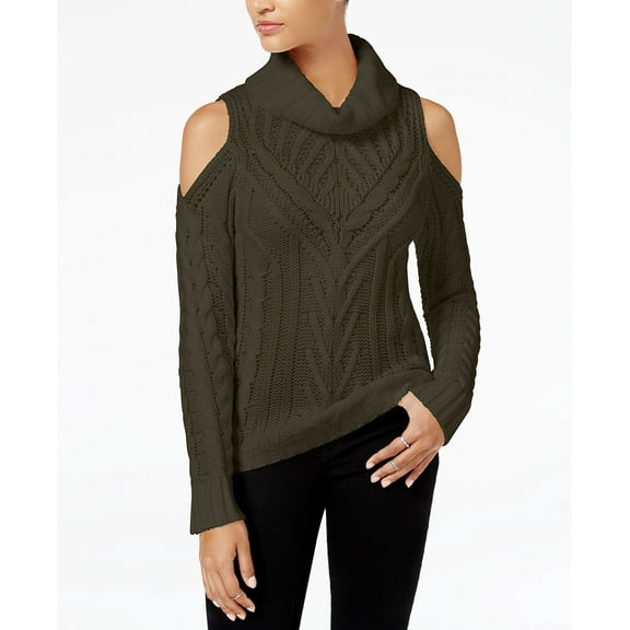 American Rag Juniors Cold Shoulder Turtleneck Sweater Turtlen Olive 2XS