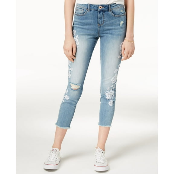 American Rag Juniors Embroidered Ripped Cropped Skinny Jeans Langston 5