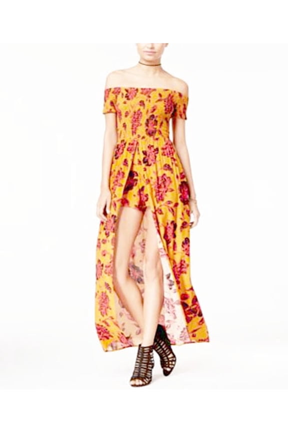 Juniors' Floral-Print Maxi Romper