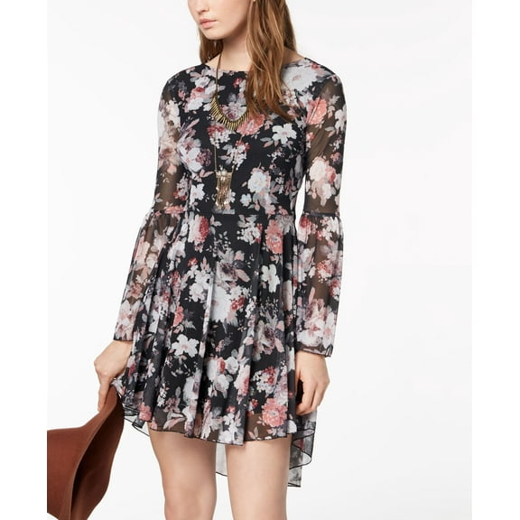 American Rag Juniors High Low Fit Flare Dress Classic Black 2XS