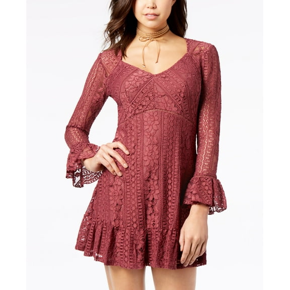 American Rag Juniors Lace Empire Waist Dress Bright Mauve 2XS