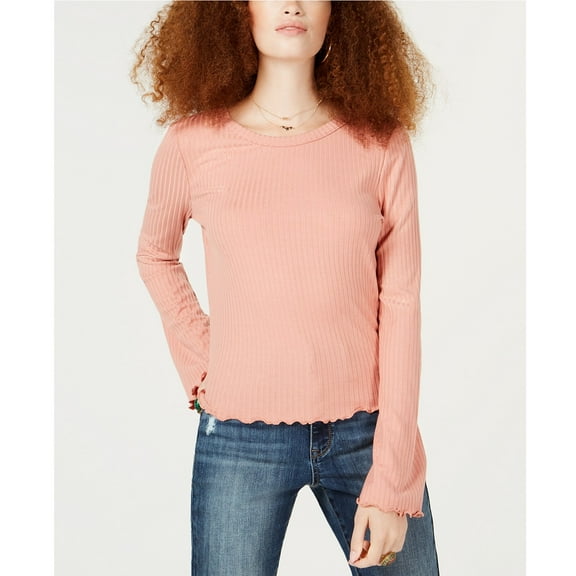 American Rag Juniors Lace Up Ribbed Top Cameo Brown Size Extra Large