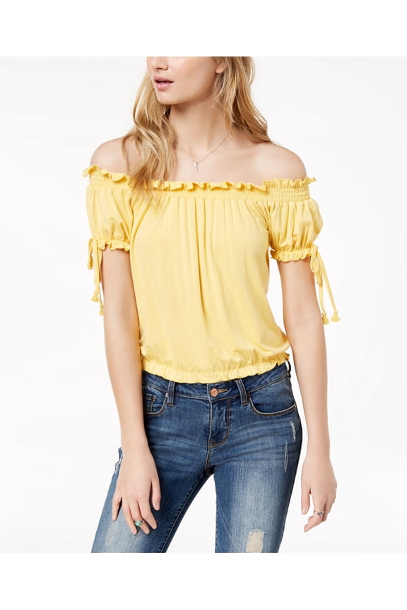 Juniors Off The Shoulder Top Cornsilk S