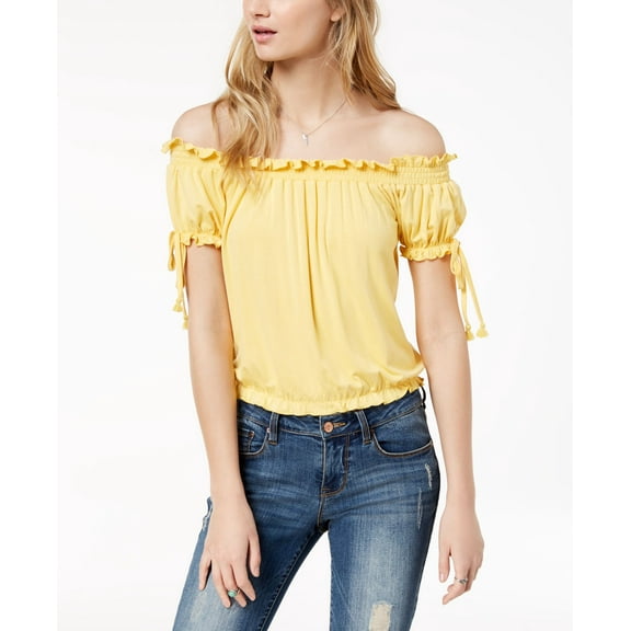 American Rag Juniors Off The Shoulder Top Cornsilk S