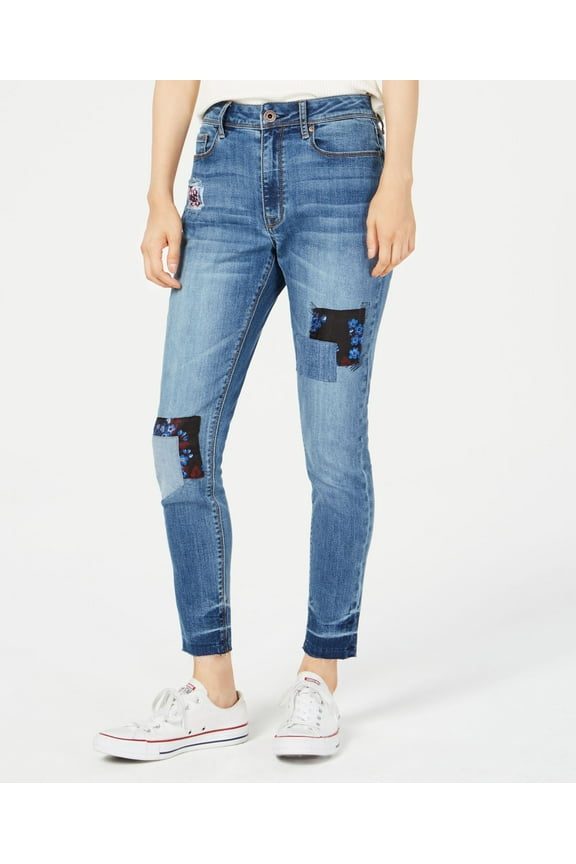 Juniors Patchwork Skinny Jeans Brocado 5