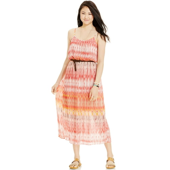 American Rag Juniors Pleated Print Maxi Dress Tribal Ikat S