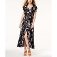 thumbnail image 1 of American Rag Juniors Printed Ruffled Maxi Dress Classic Black Combo S, 1 of 1
