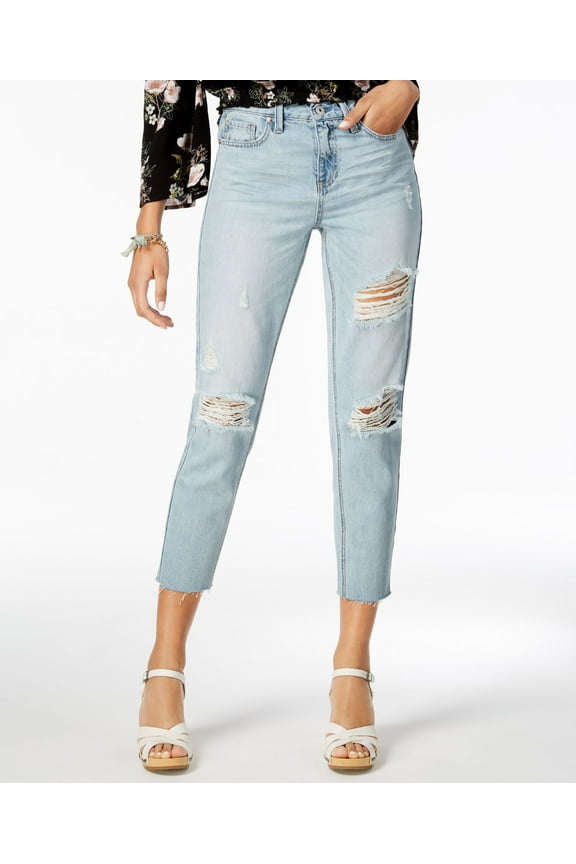 Juniors Ripped Cropped Girlfriend Jeans Benji 3