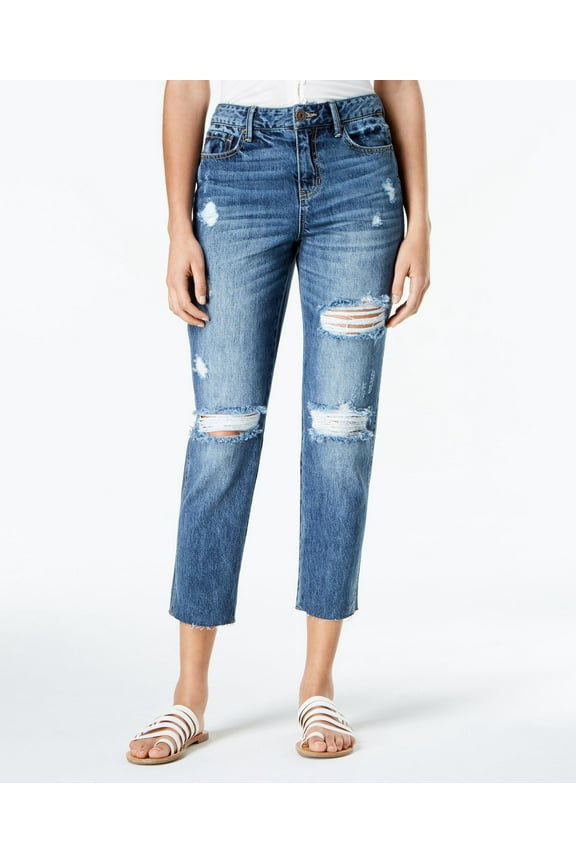 Juniors Ripped Cropped Girlfriend Jeans Annabelle 7