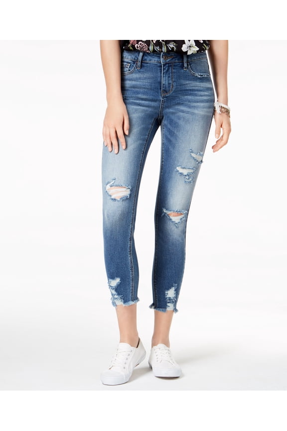 Juniors Ripped Raw Edged Skinny Jeans Cole 5