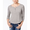 thumbnail image 1 of American Rag Juniors Ruffled Cutout Henley Heather Grey XL, 1 of 1