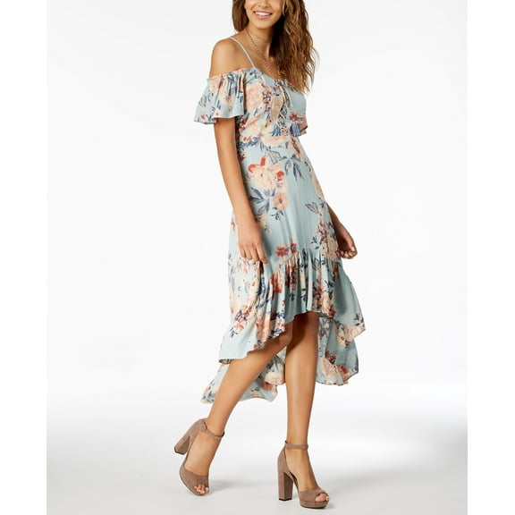 American Rag Juniors Ruffled High Low Maxi Dress Ether Combo XL