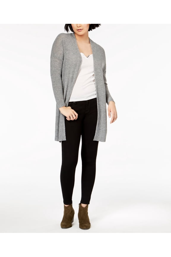 Juniors Solid Duster Cardigan Heather Grey 2XL