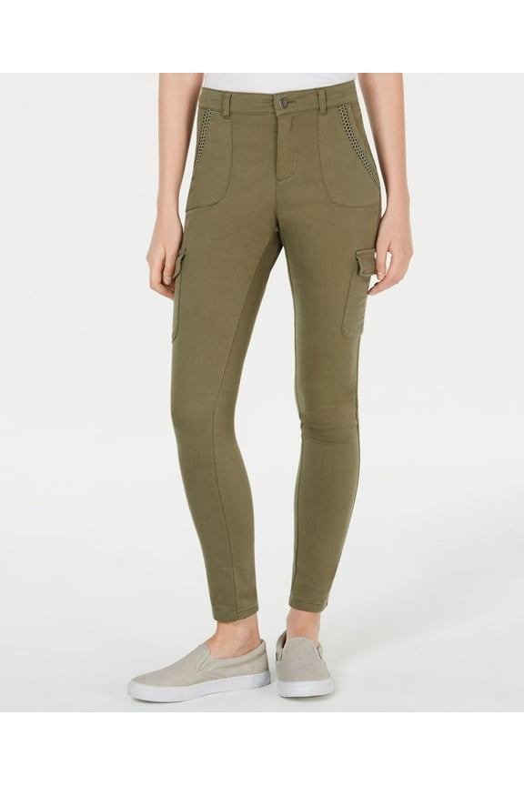Juniors Structured Cargo Pants Dusty Olive 13