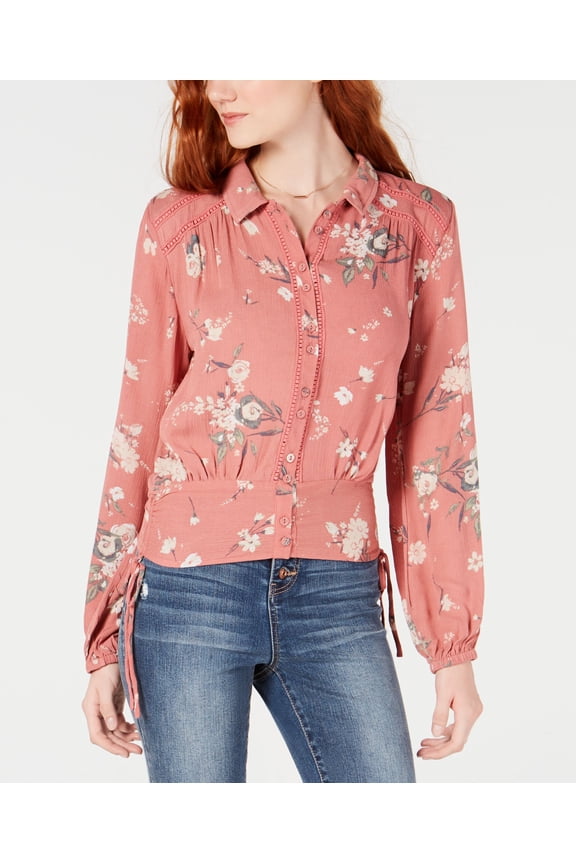Juniors Tie Detail Shirt Canyon Rose M