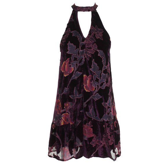 American Rag Juniors Velvet Choker Dress Red / Wine M