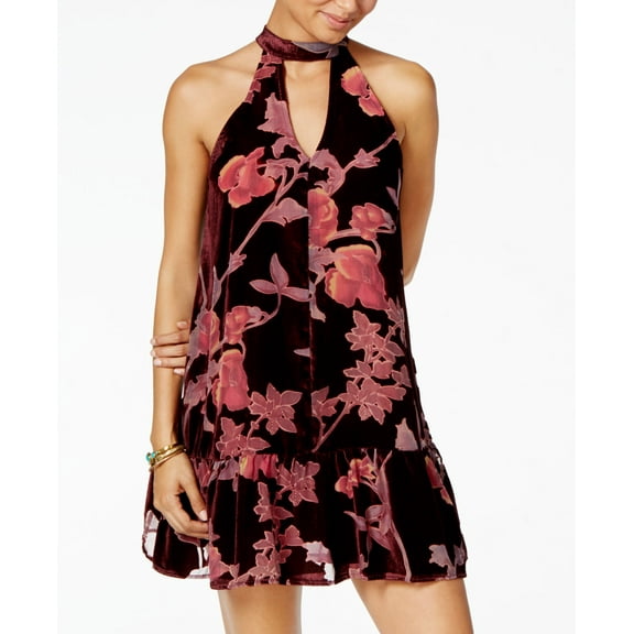 American Rag Juniors Velvet Choker Dress Red XS