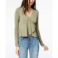 thumbnail image 1 of American Rag Juniors' Wrap Top (Olive, XS), 1 of 1