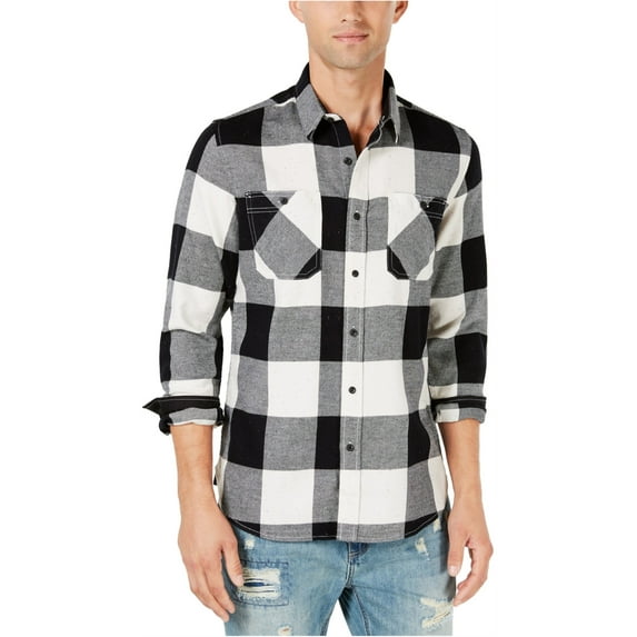 American Rag Men’s Adam Nep Check Shirts, Vintage White, Large