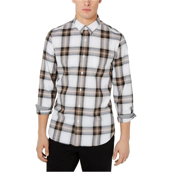 American Rag Men’s Plaid Shirt, Suede Sand Beige, XXX-Large