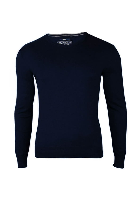 Men's Solid V-Neck Knit Sweater