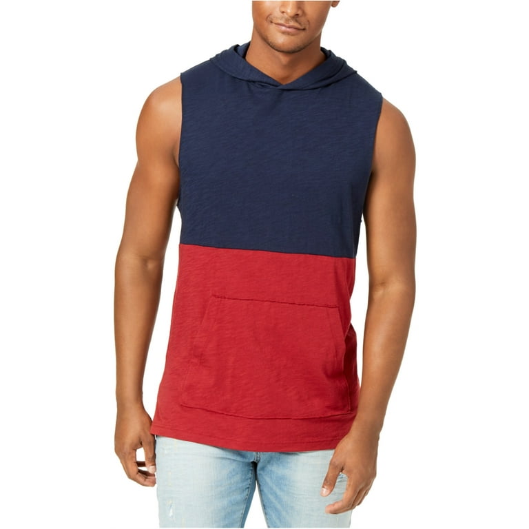 American Rag Mens Colorblocked Hoodie Sweatshirt Blue Small