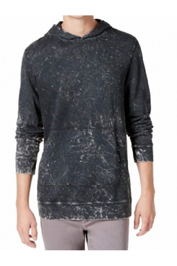 Mens Distressed Hoodie Clean Coal 2XL