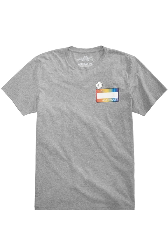 Mens Fill In the Blank Graphic T-Shirt, Grey, X-Large