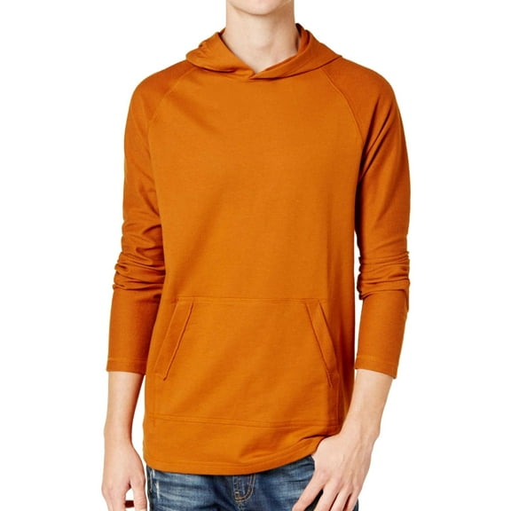 American Rag Mens French Terry Hoodie Sweatshirt, Orange, Medium