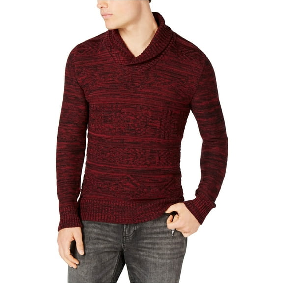 American Rag Mens Jacquard Shawl Collar Pullover Sweater, Red, Small