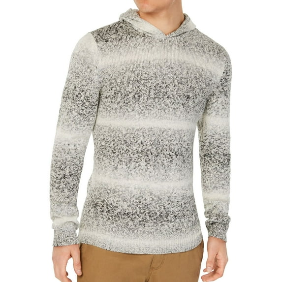 American Rag Mens Ombre-Stripe Hoodie Sweatshirt, Grey, Large