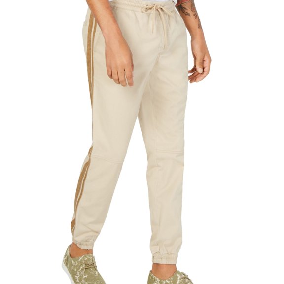 American Rag Mens Side Stripe Casual Jogger Pants, Beige, X-Large