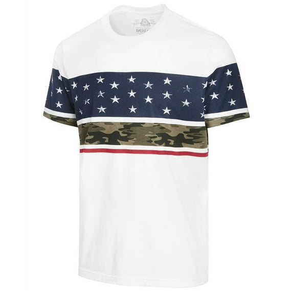 American Rag Mens Stars & Camo Graphic T-Shirt, White, Small