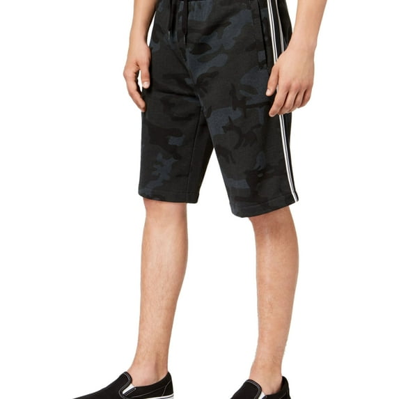 American Rag Mens Varsity Camo Casual Walking Shorts, Black, Small