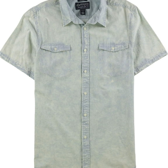 American Rag Mens Washed Button Up Shirt, Blue, Small