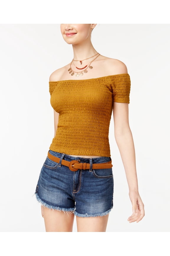 Smocked Off The Shoulder Top Cathay Spice XL