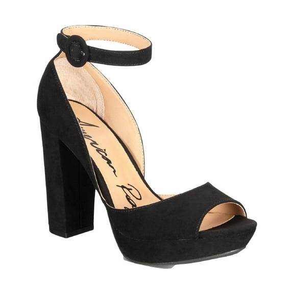 American Rag Womens Areeta Ankle Strap D'Orsay Heels Black 10.5 Medium (B,M)