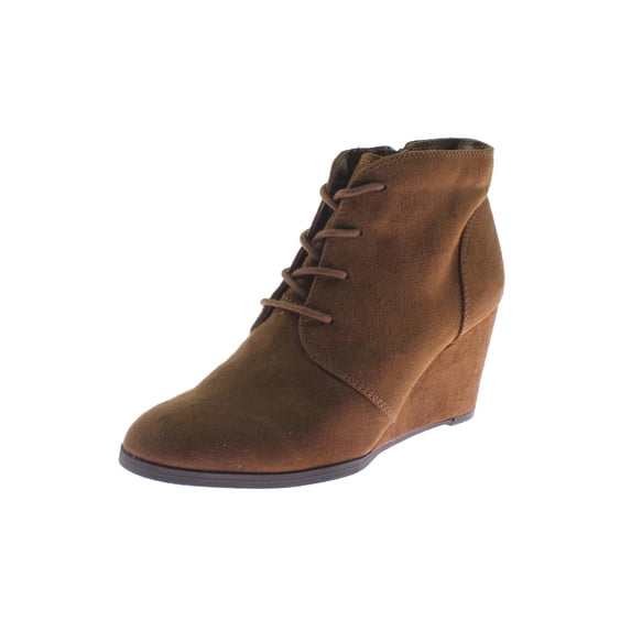 American Rag Womens Baylie Faux Suede Ankle Wedge Boots Brown 5 Medium (B,M)
