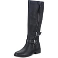 thumbnail image 1 of American Rag Womens Collins Leather Tall Riding Boots Black 5 Medium (B,M), 1 of 4