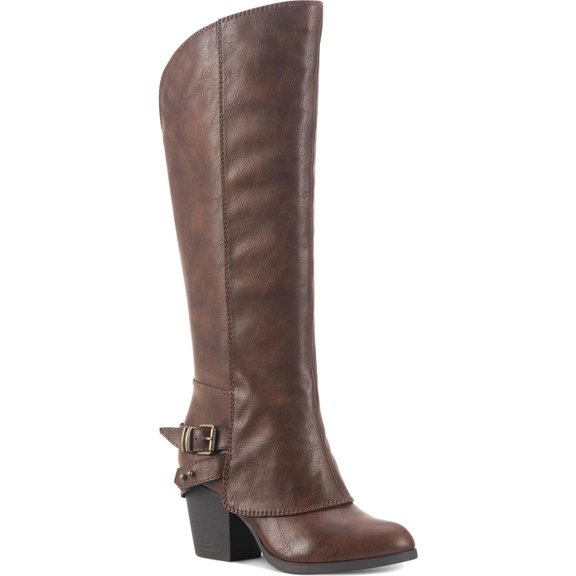 American Rag Womens Emilee Faux Leather Riding Boots Brown 7 Medium (B,M)