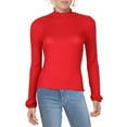 thumbnail image 1 of American Rag Womens Juniors Ribbed Mock Neck Pullover Top Red M, 1 of 3